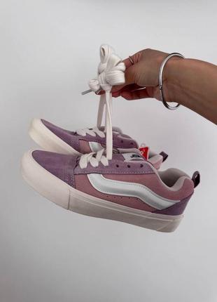 Женские кеды в стиле vans knu platform pink / lilac premium.6 фото