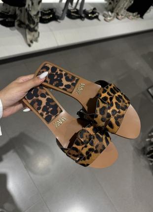 Шлепанцы zara леопардовые
