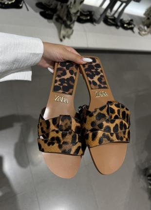 Шлепанцы zara леопардовые2 фото