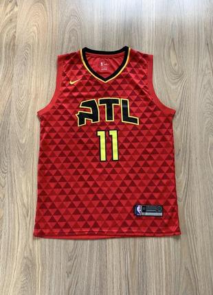 Чоловіча баскетбольна майка джерсі з принтом nike atlanta hawks