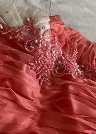 Эксклюзив роскошное праздничное платье дизайнер marina gin девочке 10-11 лет6 фото