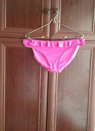 Плавки, низ роздільного купальника рожеві з воланом батал george