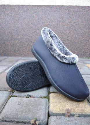 Синие зимние женские ботинки