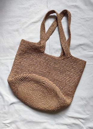 Сумка з рафії, авоська з рафії, солом'яна сумка, плетена торба, літня бежева сумка,...