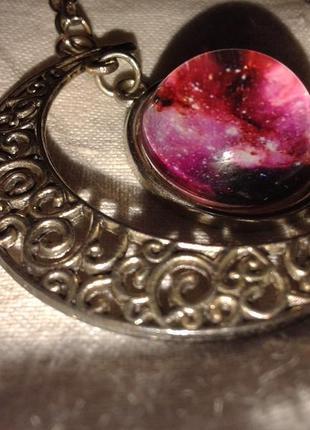 Цепочка луна вселенная серебристая с розовая космос