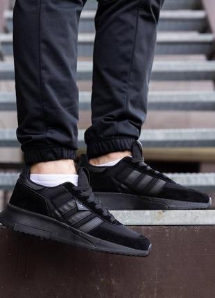 Кроссовки черные текстиль-замш, adidas black8 фото