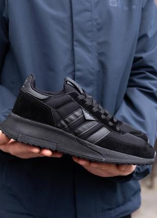 Кроссовки черные текстиль-замш, adidas black3 фото