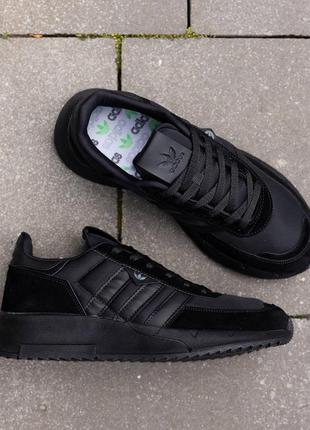 Кроссовки черные текстиль-замш, adidas black2 фото