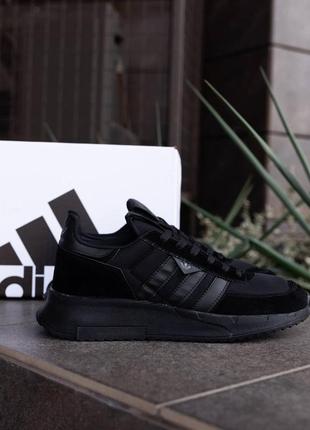 Кроссовки черные текстиль-замш, adidas black9 фото