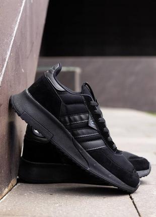 Кроссовки черные текстиль-замш, adidas black6 фото