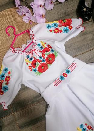 Вышиванка для девочки, платье вышиванка на 7-8 лет (122-128 г.)5 фото