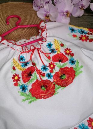 Вышиванка для девочки, платье вышиванка на 7-8 лет (122-128 г.)8 фото