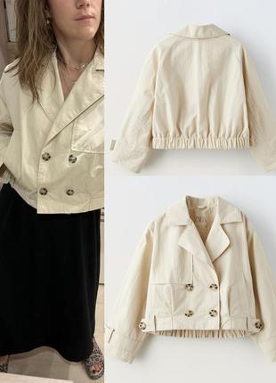 Zara тренч укорочений плащ вкорочений куртка демі демісезон осінь