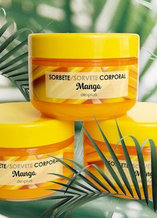 Увлажняющий крем для тела mango sorbet с гиалуроновой кислотой от deliplus 250 мл испания