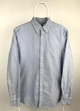 Светло голубая оксфорд рубашка uniqlo oxford shirt