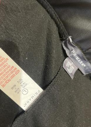 Лосины экокожа штаны черные кожаные брюки на резинке3 фото