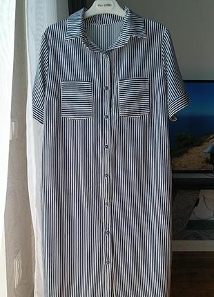 Легкое платье в полоску, размер l,xl
