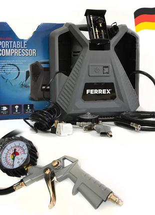 Мережевий, портативний, безоливний компресор ferrex cqb180d-1 (1100 вт, 180 л, манометр, німеччина)