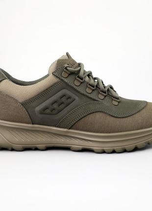 Кроссовки мужские кожаные 589921 хаки.