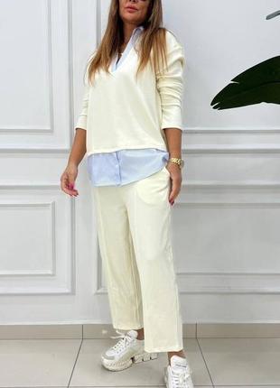 Костюм трендовый батал плюс сайз 2 цвета