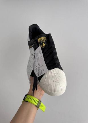 Женские кроссовки в стиле adidas superstar 2w black / white sole premium.2 фото
