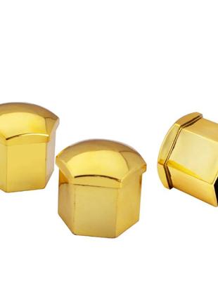 Защитные колпачки на колесные гайки 17 мм золото6 фото