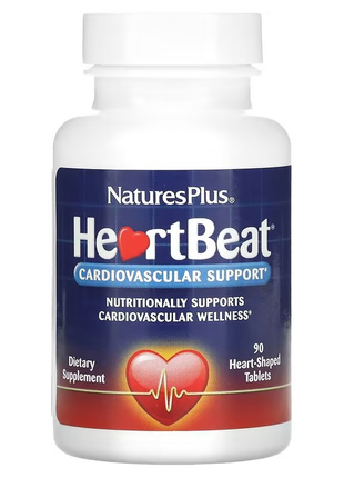 Naturesplus, heartbeat, для поддержки сердечно-сосудистой системы, 90 таблеток в форме сердца