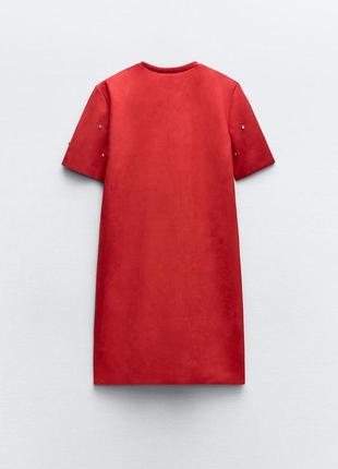 Червона коротка сукня жіноча zara new6 фото
