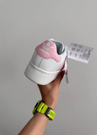 Жіночі кросівки в стилі adidas superstar 2w white / pink premium.4 фото