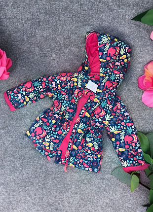 Красивая демисезонная парка f&f 62-74 ветровка на подкладке для девочки 6–9