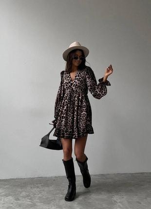 Сукня з принтом леопард