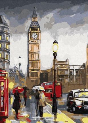 Картина по номерам "дождливый лондон" идейка kho3599 50х50см