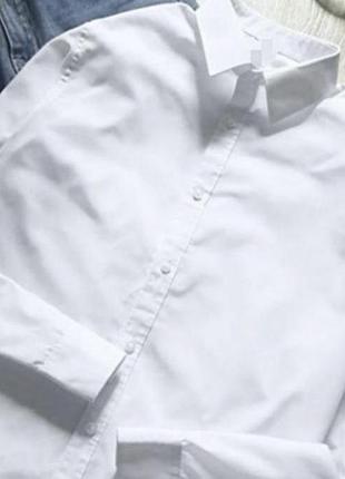 Базовая белая рубашка, сорочка, блузка, блуза, рубашка свободного кроя, рубашка поямого кроя3 фото