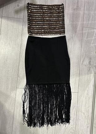 Спідниця юбка з бахромою ,топ