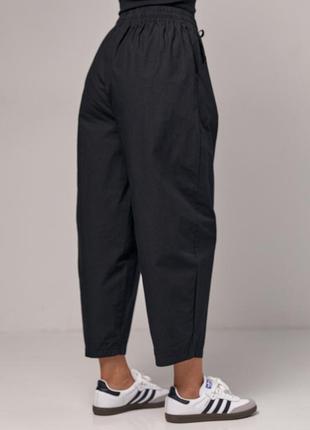 Женские штаны-бананы с карманами - черный цвет, s (есть размеры)2 фото