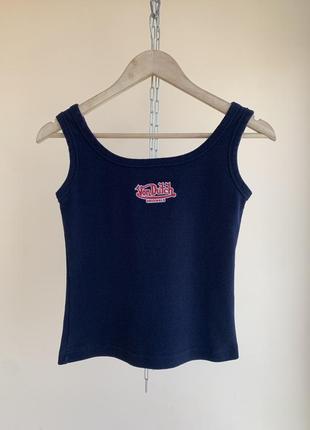 Безрукавний вінтажний топ майка von dutch вінтаж 90х 2000х y2k ed hardy juicy couture hysteric glamour s m