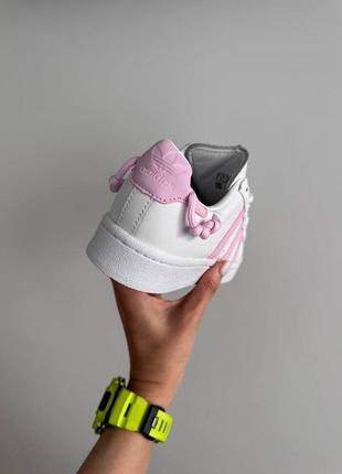 Жіночі кросівки в стилі adidas superstar white / pink knotted rope premium.4 фото