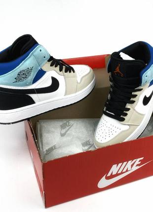 Nike air jordan 1 white | blue&black 7