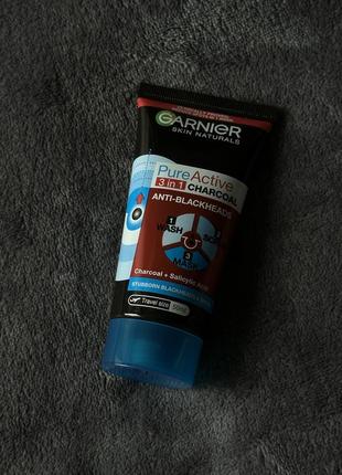 Гель для вмивання, скраб, маска для обличчя "чиста шкіра актив" garnier skin naturals2 фото