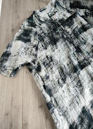 Сукня-туніка,плаття з ramie оверсайз чорно-біле 50 р5 фото