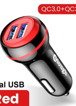 Автомобильное зарядное устройство с быстрой зарядкой qc3.0 usb. зарядка в машину от прикуривателя для телефона