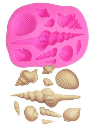 Молд кондитерский ракушки 9,5 на 7,4 см розовый