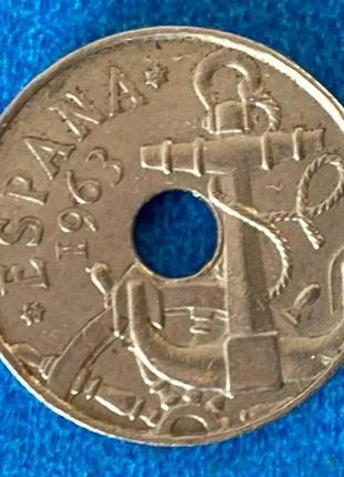 Монета испании 50 сентим 1949-63 гг.2 фото