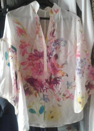 Блузка сорочка рубашка 100%шелк винтаж3 фото