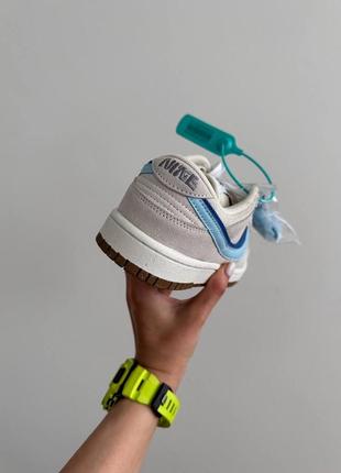 Женские кроссовки в стиле nike sb dunk «85 double swoosh light grey/blue premium.7 фото