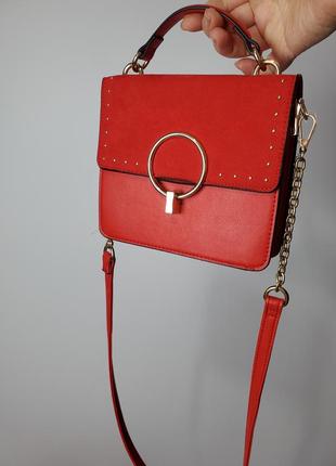Красная маленькая сумочка кросс боди2 фото