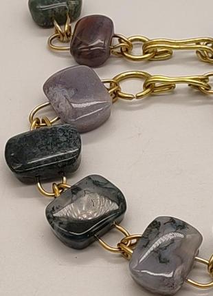 Комплект из двух браслетов из мохового агата "голос болит". комплект из натурального камня2 фото