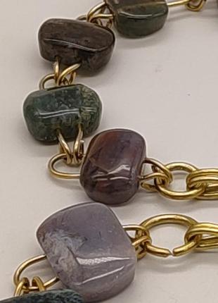 Комплект из двух браслетов из мохового агата "голос болит". комплект из натурального камня3 фото