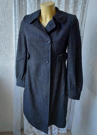 Пальто серое с люрексом new look р.42 3653а