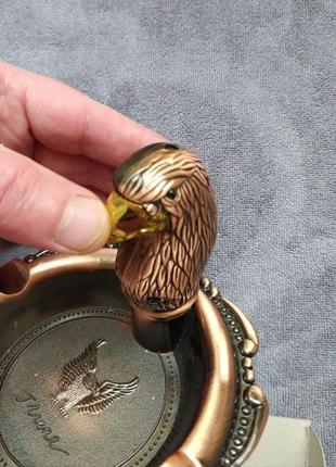 Попільничка з запальничкою металева вінтажна